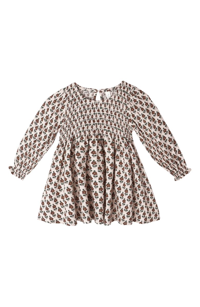 Rylee + Cru Capri Harvest Floral Smocked Linen Blend Dress, Main, color, Antique