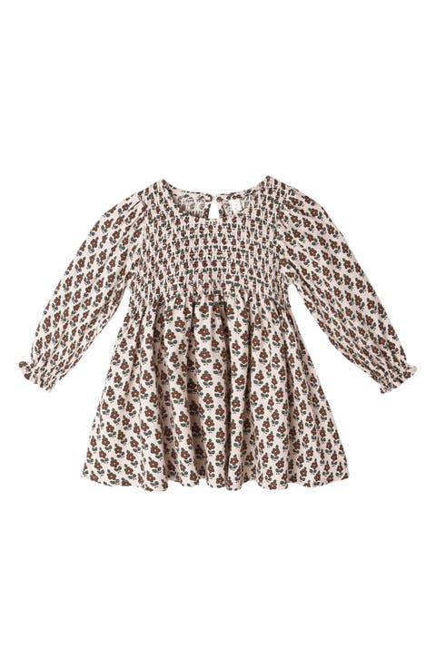 Capri Harvest Floral Smocked Linen Blend Dress (Baby)