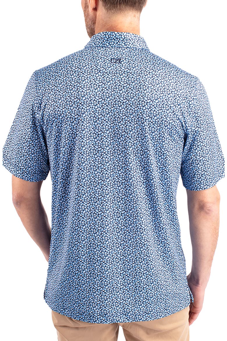 Magnolia Scatter Print Performance Polo, Alternate, color, ATLAS/ NAVY BLUE