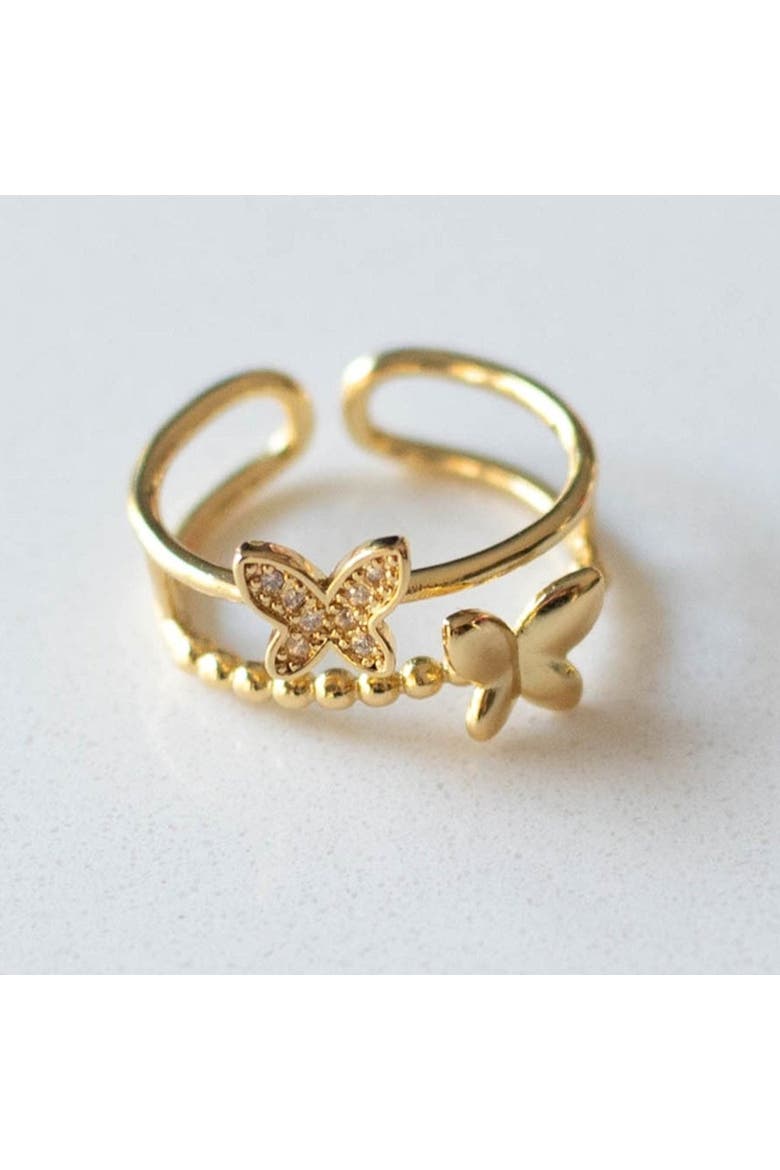 Golden Butterfly Ring, Alternate, color, Gold