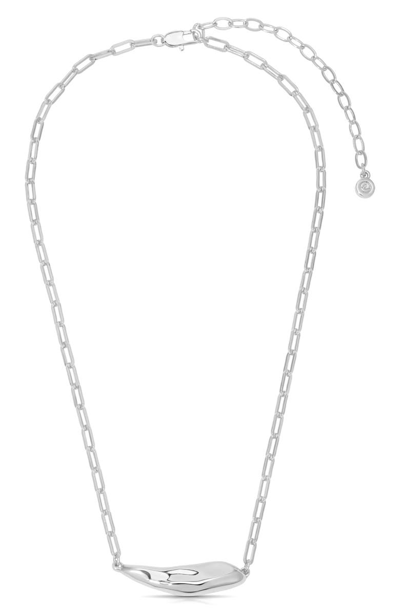 Ettika Metallic Flow Pendant Necklace, Alternate, color, Silver