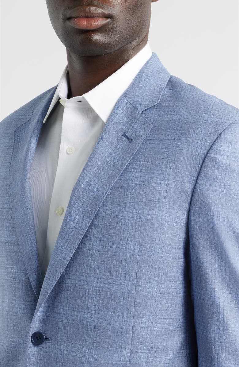 Emporio Armani Pale Blue Check Virgin Wool Sport Coat, Alternate, color, Light Blue