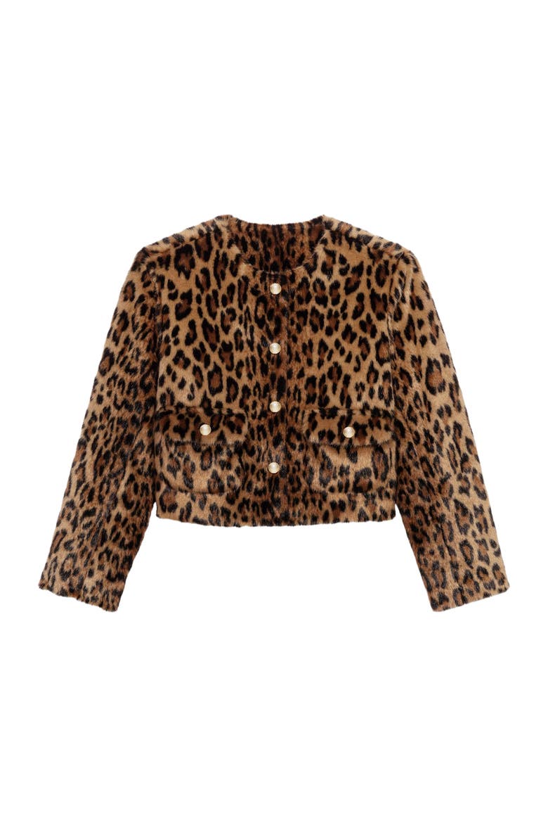 Leopard faux fur jacket, Alternate, color, Big leopard print