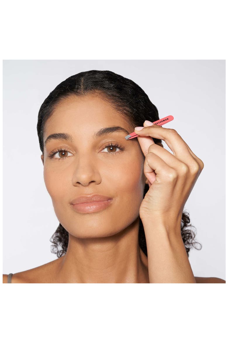 Geranium Mini Slant Tweezer, Alternate, color, PINK