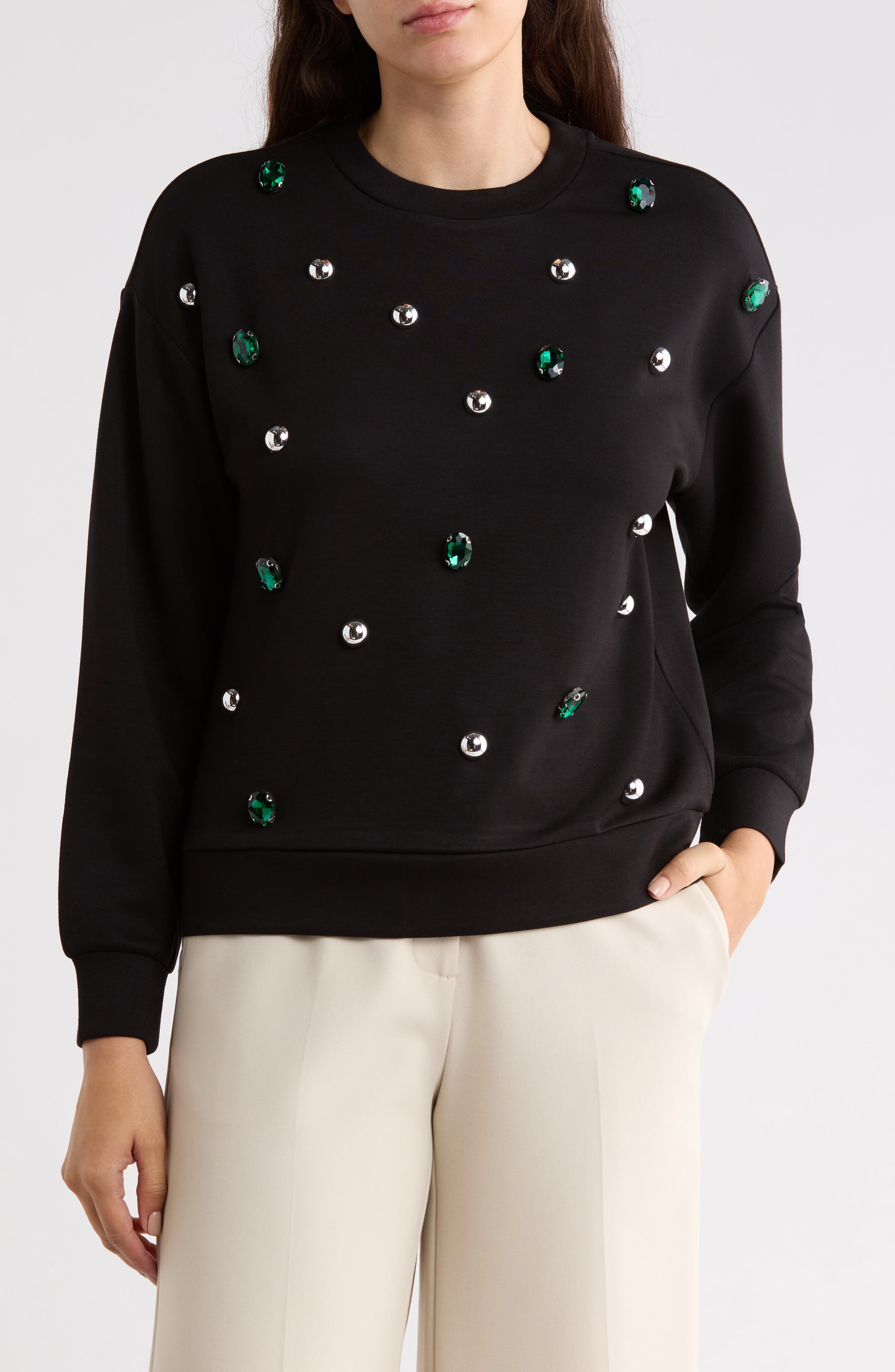 Jewel Embellished Sweatshirt