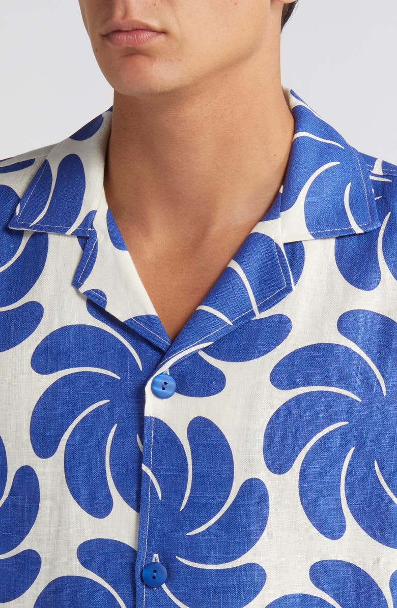 OAS Nebula Linen Camp Shirt, Alternate, color, Blue