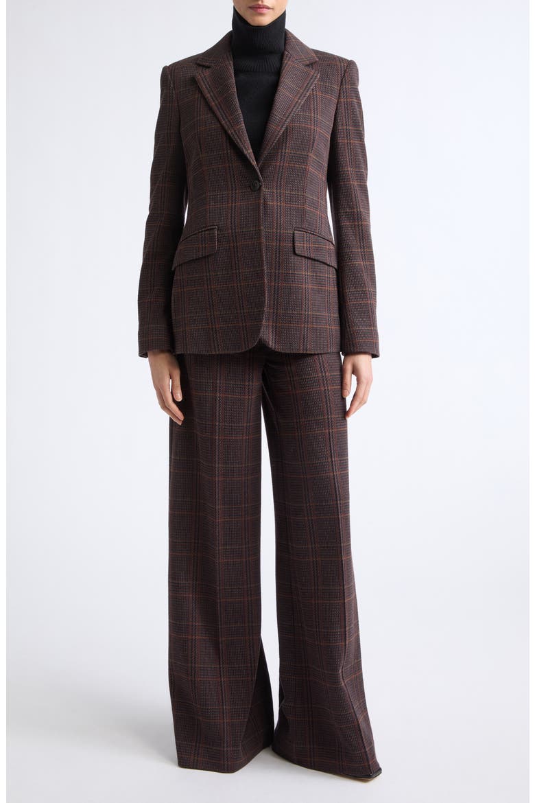 Abate Plaid Virgin Wool Blend Jacket, Alternate, color, BROWN BORDEAUX