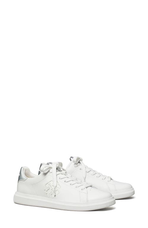 Tory Burch Double T Howell Court Sneaker In Silver