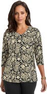 Jessica London Stretch Cotton V-Neck Tee