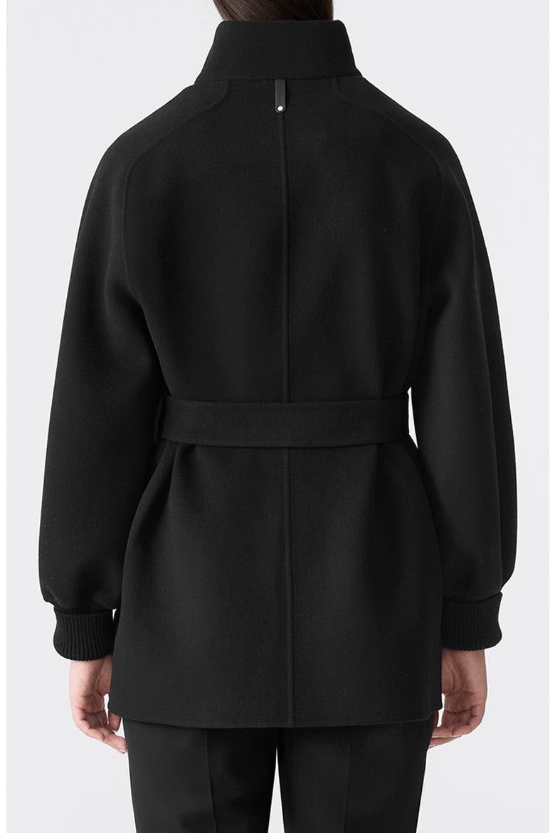 Shania Double Face Belted Wool Jacket, Alternate, color, BLACK