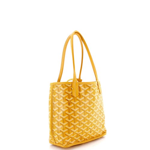 Pre-owned Goyard Goyard Anjou Reversible Tote Coated Canvas Mini In Yellow