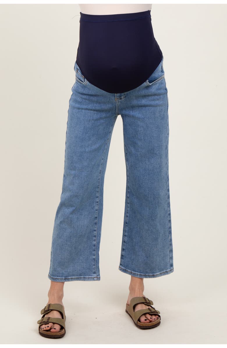 PinkBlush Wash Cropped Denim Maternity Jeans, Alternate, color, 