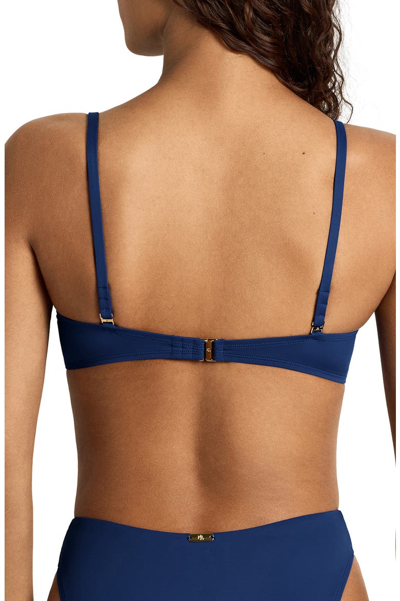 Shirred V-Wire Bikini Top, Alternate, color, BLUE SATURN