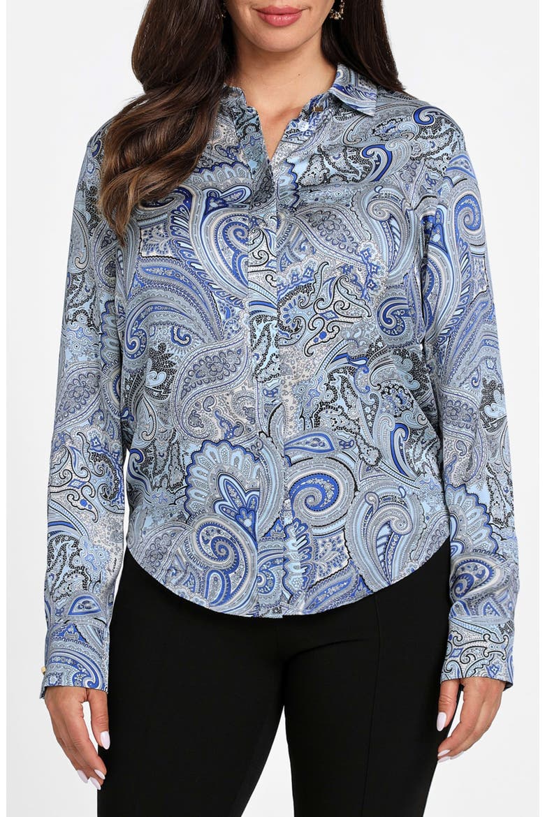 New Melissa Paisley Button-Up Shirt, Main, color, PAISLEY BLUE COMBO