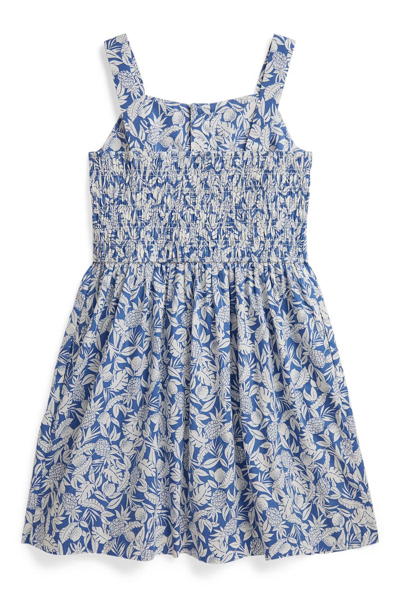 Kids' Cotton Poplin Sundress, Alternate, color, BLUE PINEAPPLE BREEZE PRINT