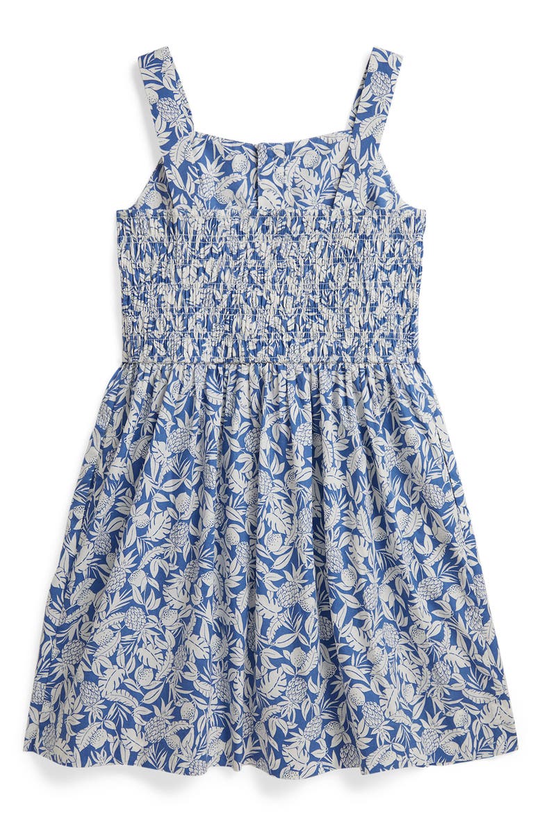 Polo Ralph Lauren Kids' Cotton Poplin Sundress, Alternate, color, Blue Pineapple Breeze Print