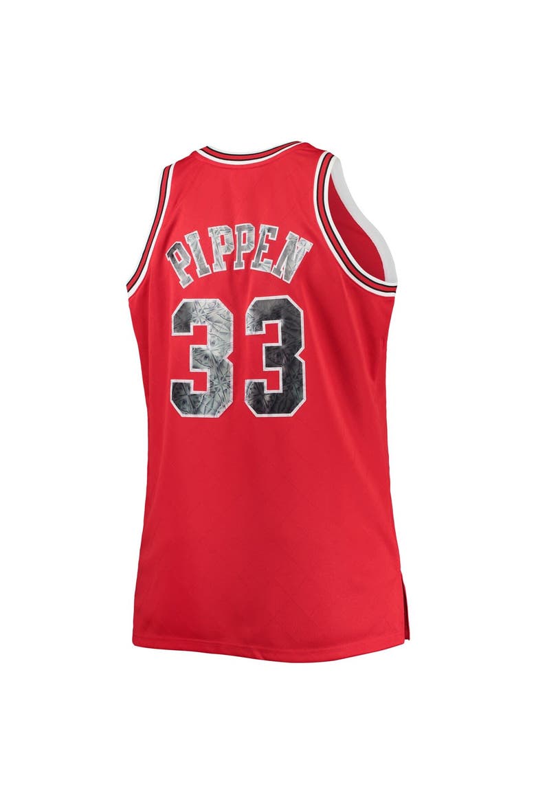 Men's Mitchell & Ness Scottie Pippen Red Chicago Bulls Big & Tall 1997/98 NBA 75th Anniversary Diamond Swingman Jersey, Alternate, color, Red
