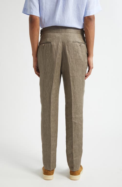 Isaia Casalnuovo Silk, Cashmere & Linen Délavé Trousers In Brown