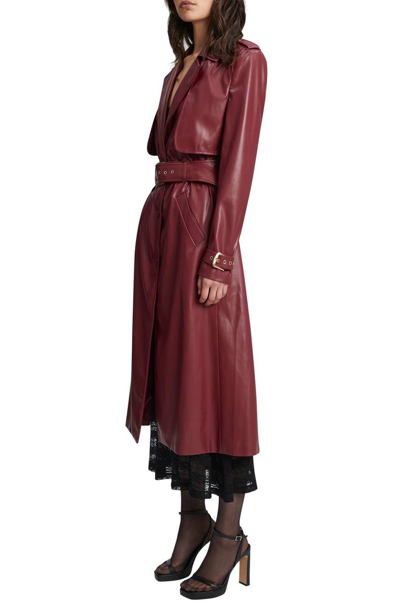 Bardot Faux Leather Trench Coat, Alternate, color,