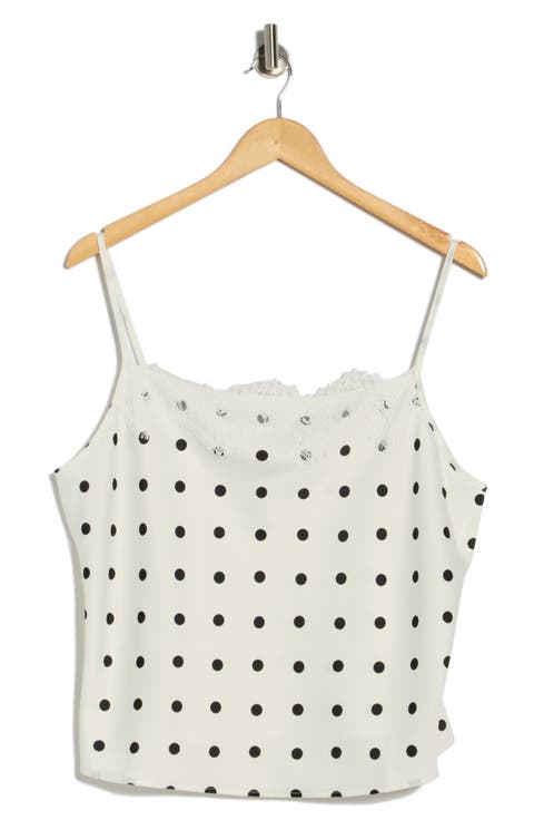 Lace Inset Polka Dot Cami