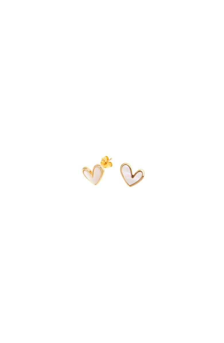 Arte Nova Jewellery Heart Earrings, Main, color, Silver Gold Plated