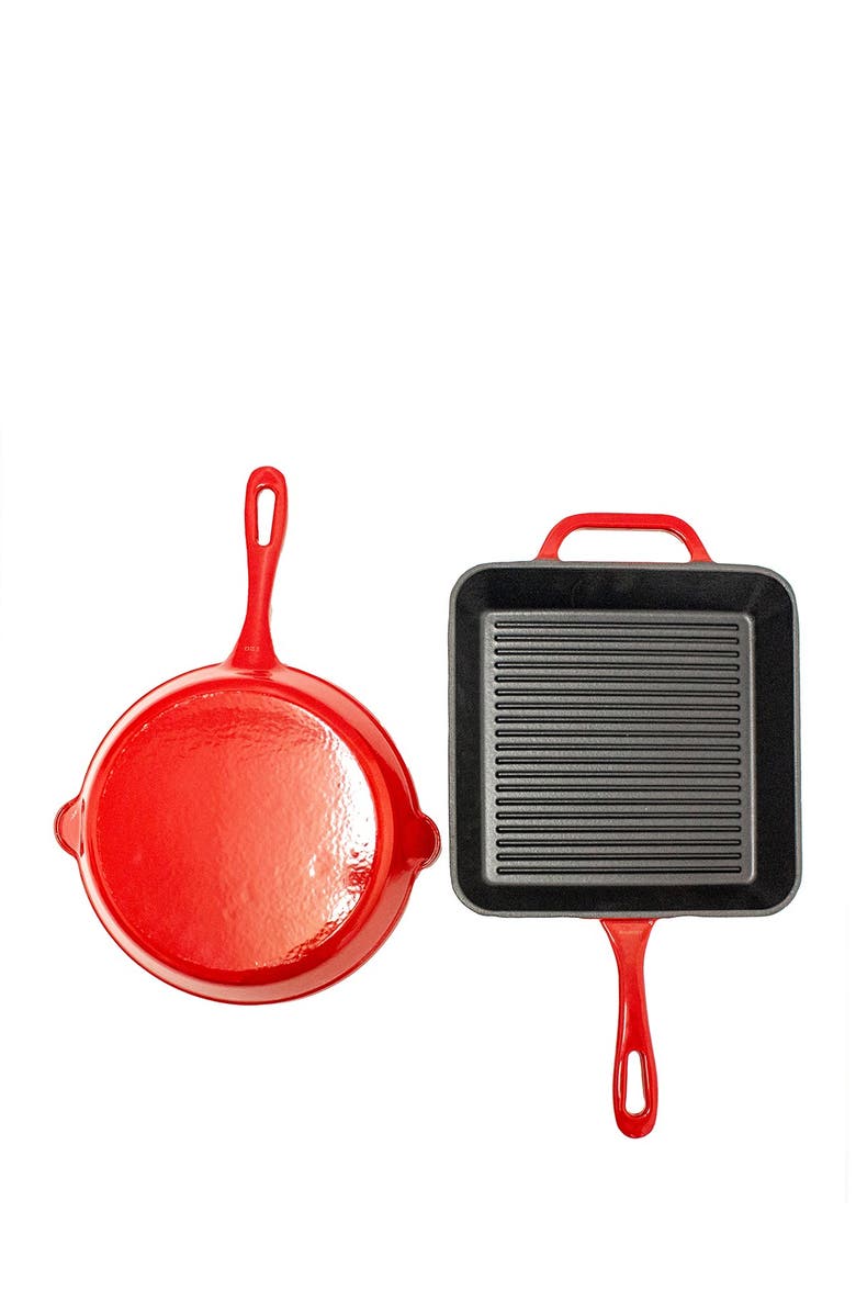 BergHOFF 2-Piece Enamel on Cast Iron Set, Red, Alternate, color, Red