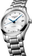 Longines Master Collection Mother-of-Pearl & Diamond Automatic Bracelet Watch, 34mm