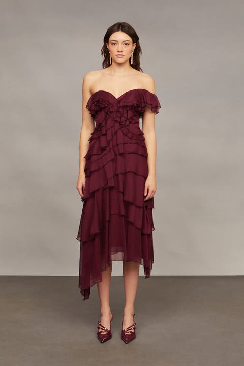 Emaline Chiffon Cascade Dress