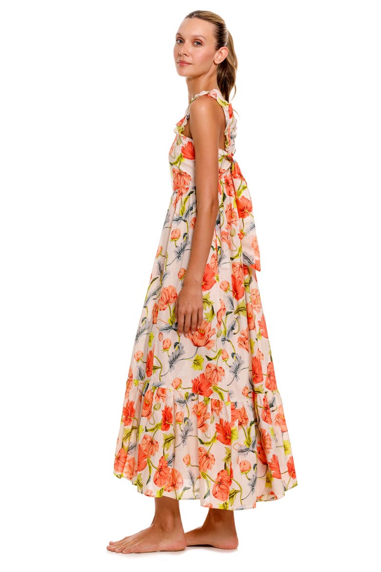 Mika Floral Cotton Nightgown, Alternate, color, LIGHT BEIGE