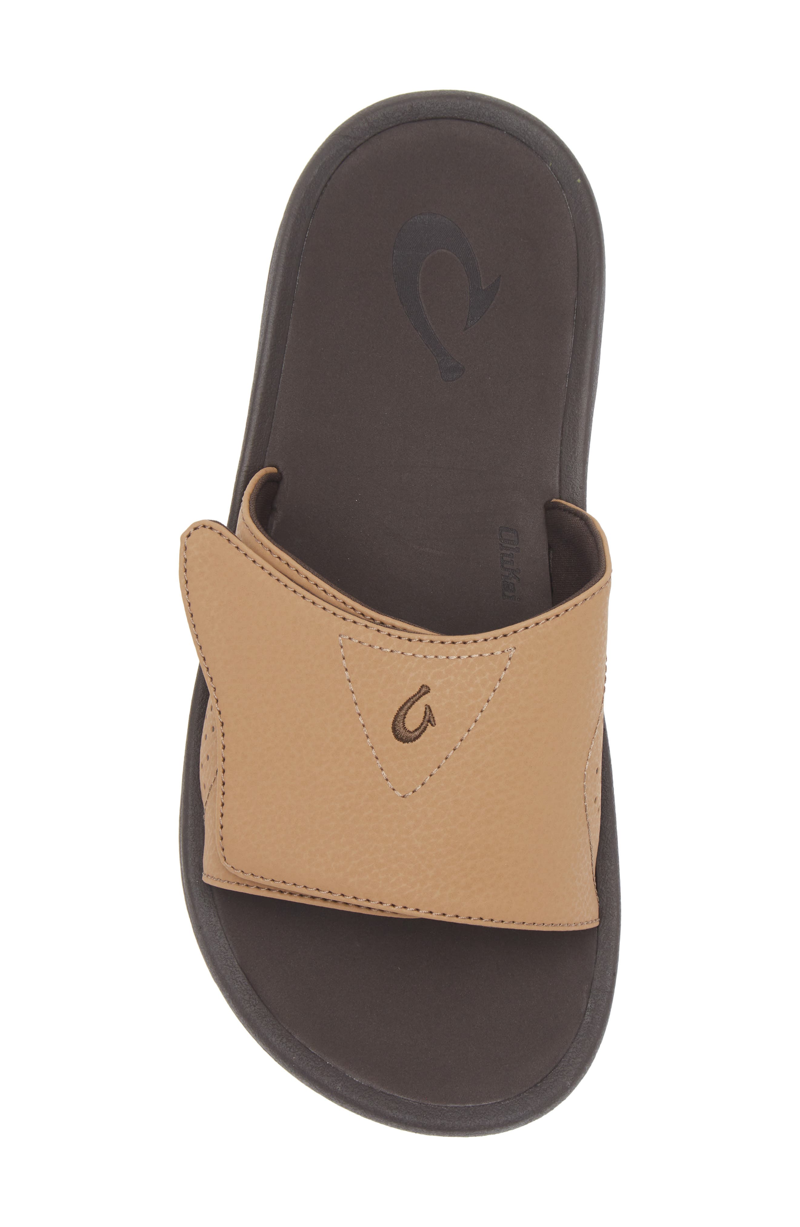 Nalu Slide Sandal, Alternate, color, TAN / DARK JAVA