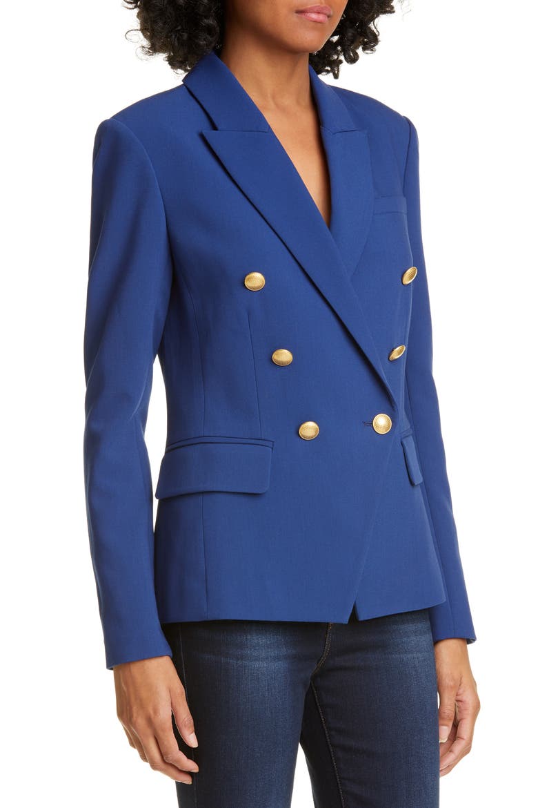 Kenzie Double Breasted Blazer, Alternate, color, DEEP OCEAN