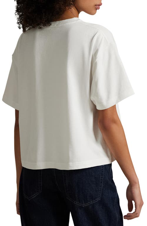 Polo Ralph Lauren Cotton Jersey Cropped Crewneck Tee In White