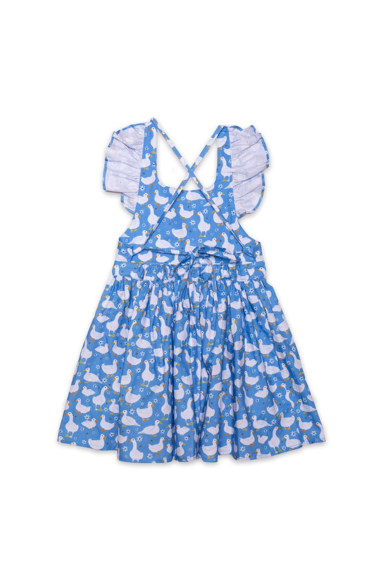 WORTHY THREADS Girls Ruffle Sleeve Dress, Alternate, color, Blue Ducks