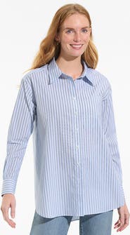 Lands' End No Iron Oversized Poplin Extra Long Tunic