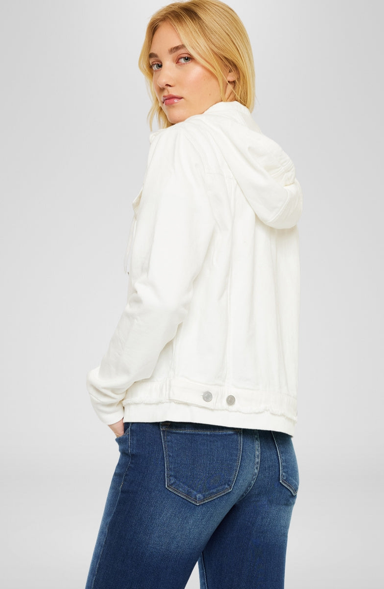 KanCan Eleni Denim Hoodie Jacket, Alternate, color, White