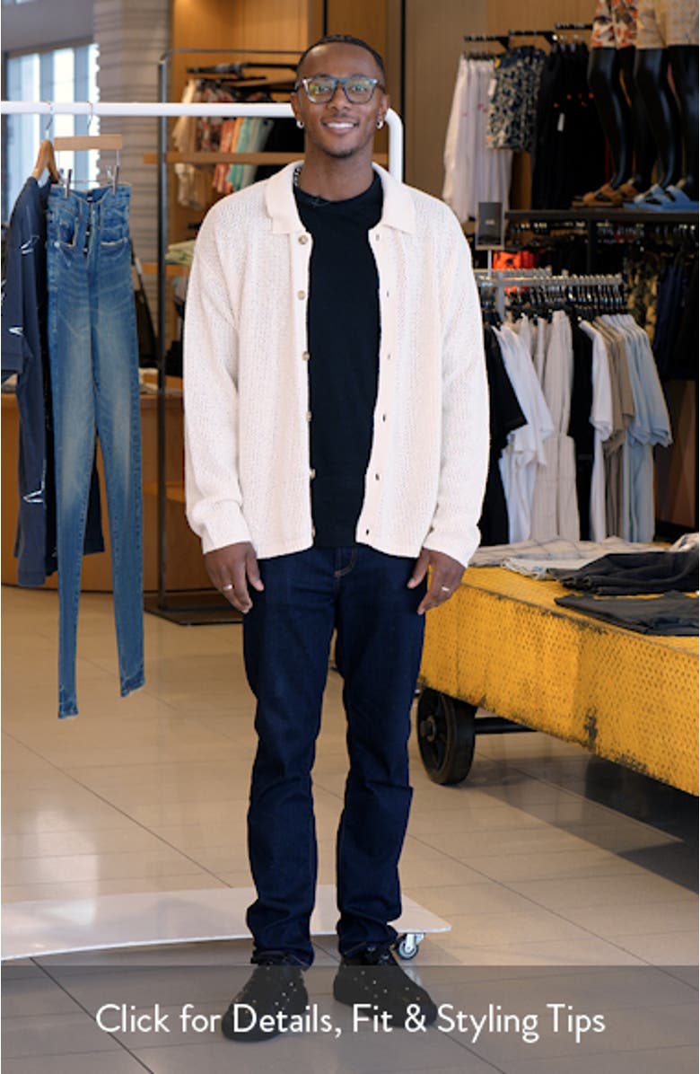 Open Knit Cotton Button-Up Shirt, sales video thumbnail