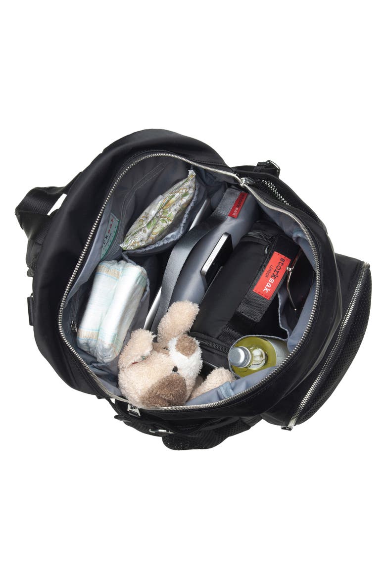 Hero Luxe Water Resistant Nylon Backpack Diaper Bag, Alternate, color, BLACK