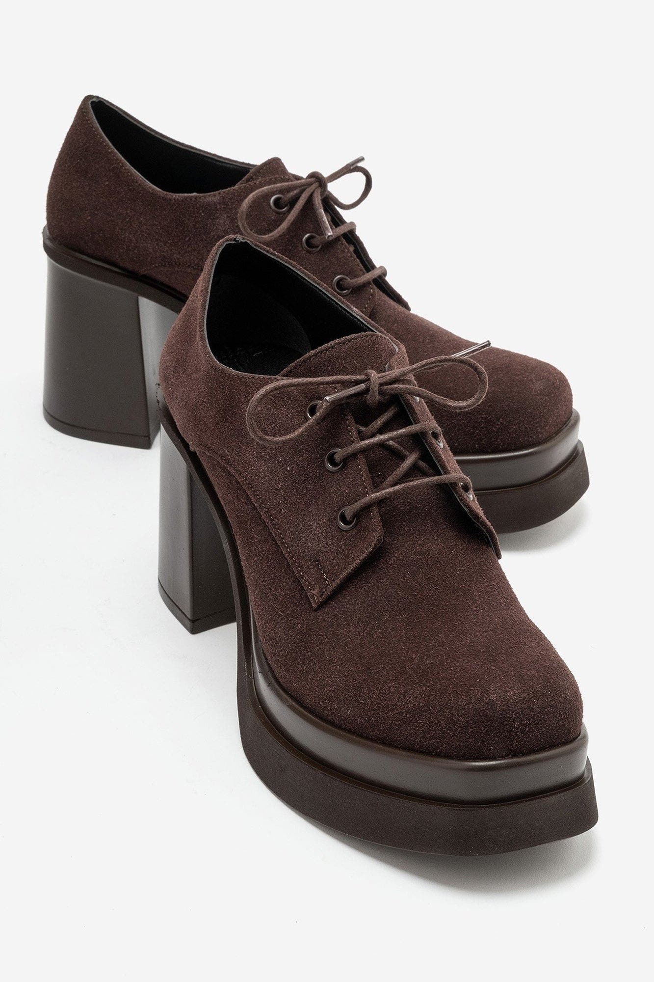 Vodette Platform Block Heel Oxford, Alternate, color, Brown Suede