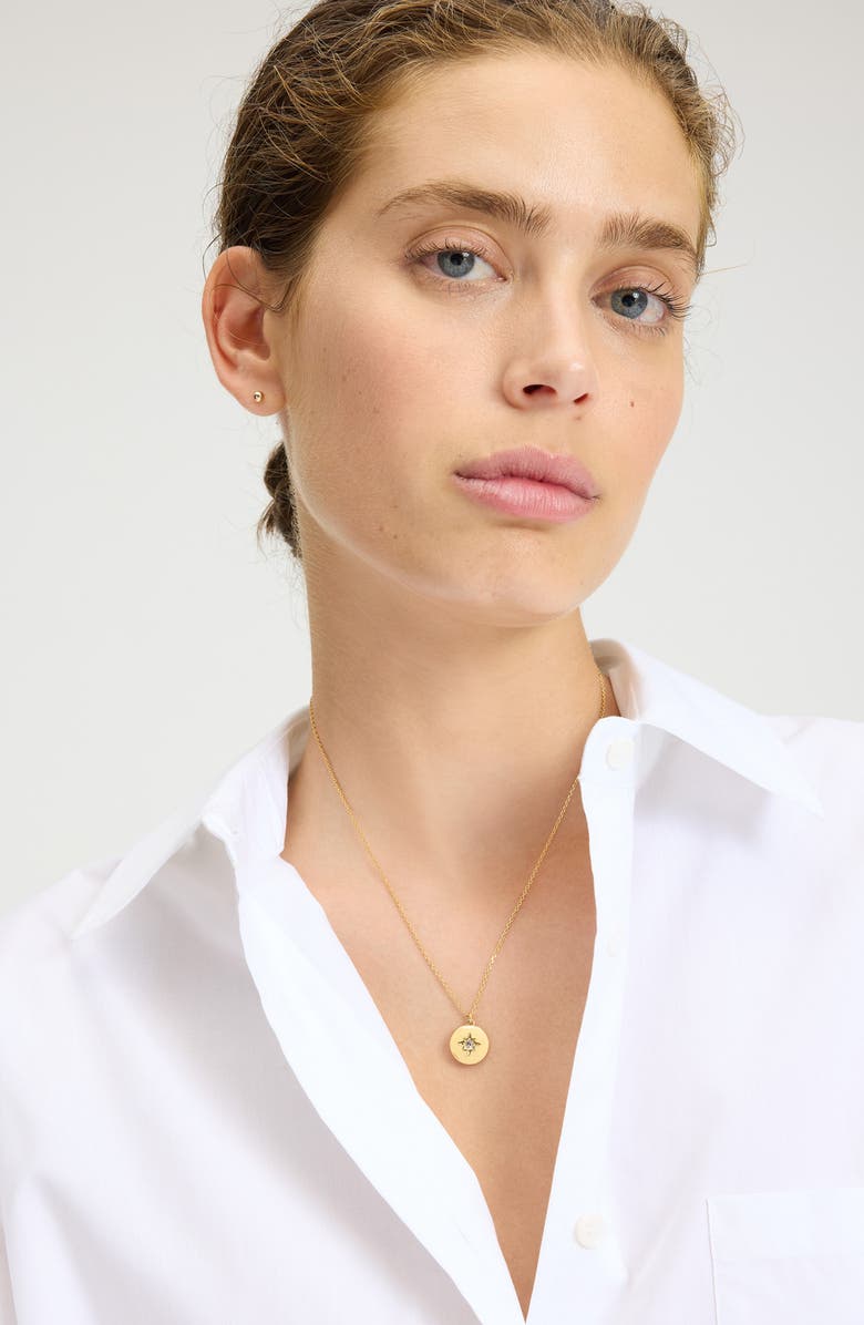 Kate Spade New York clear honesty medallion necklace, Alternate, color, Clear.