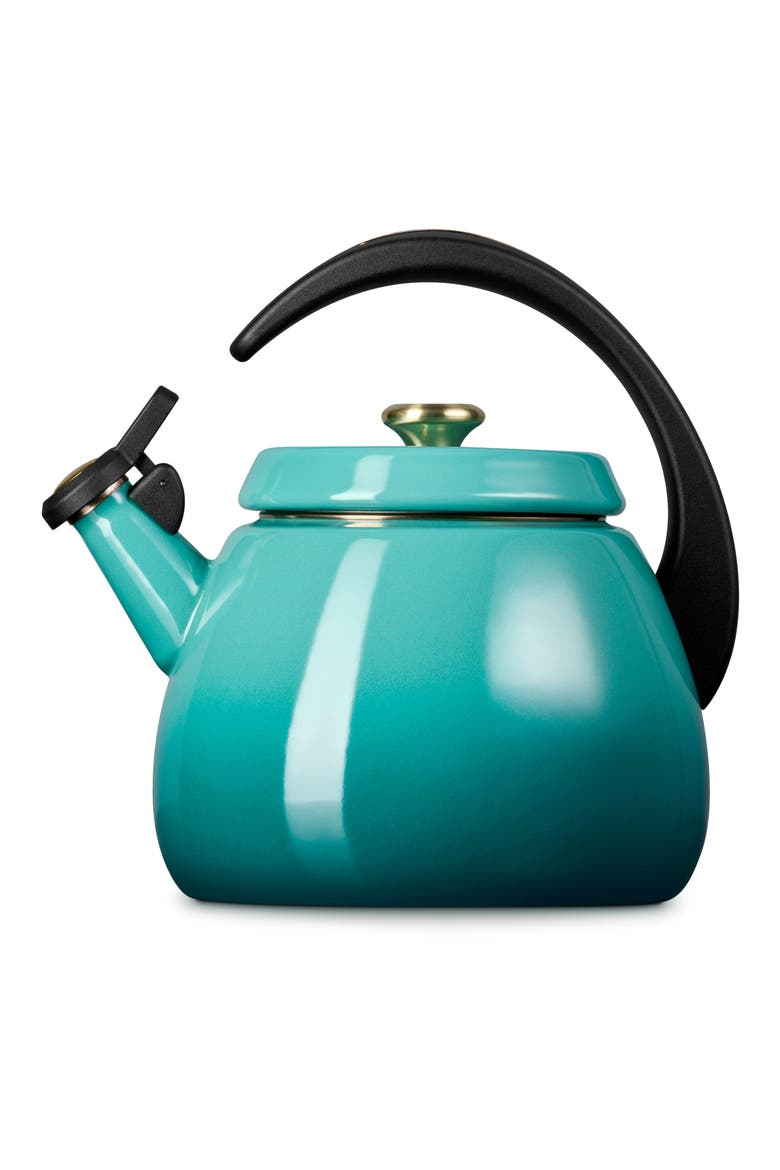 2.2-Quart Enameled Stainless Steel Whistling Cloche Kettle, Main, color, RIVIERA
