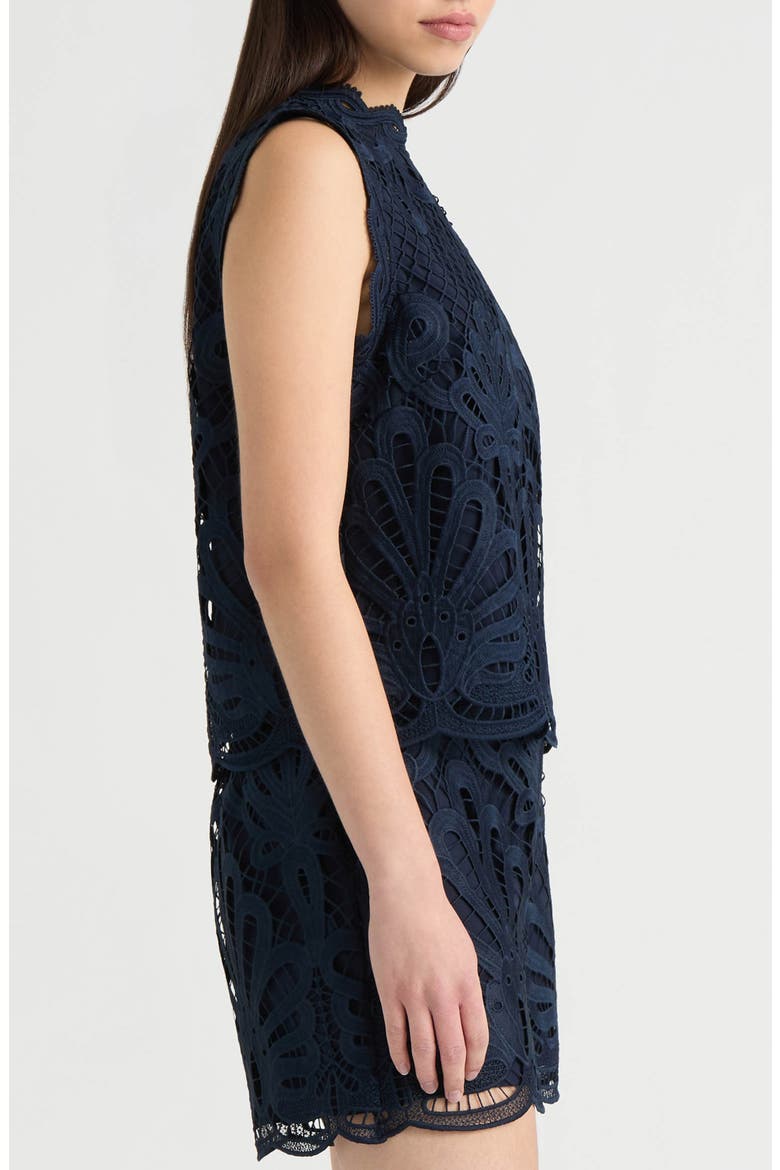 Sleeveless Lace Top, Alternate, color, NAVY
