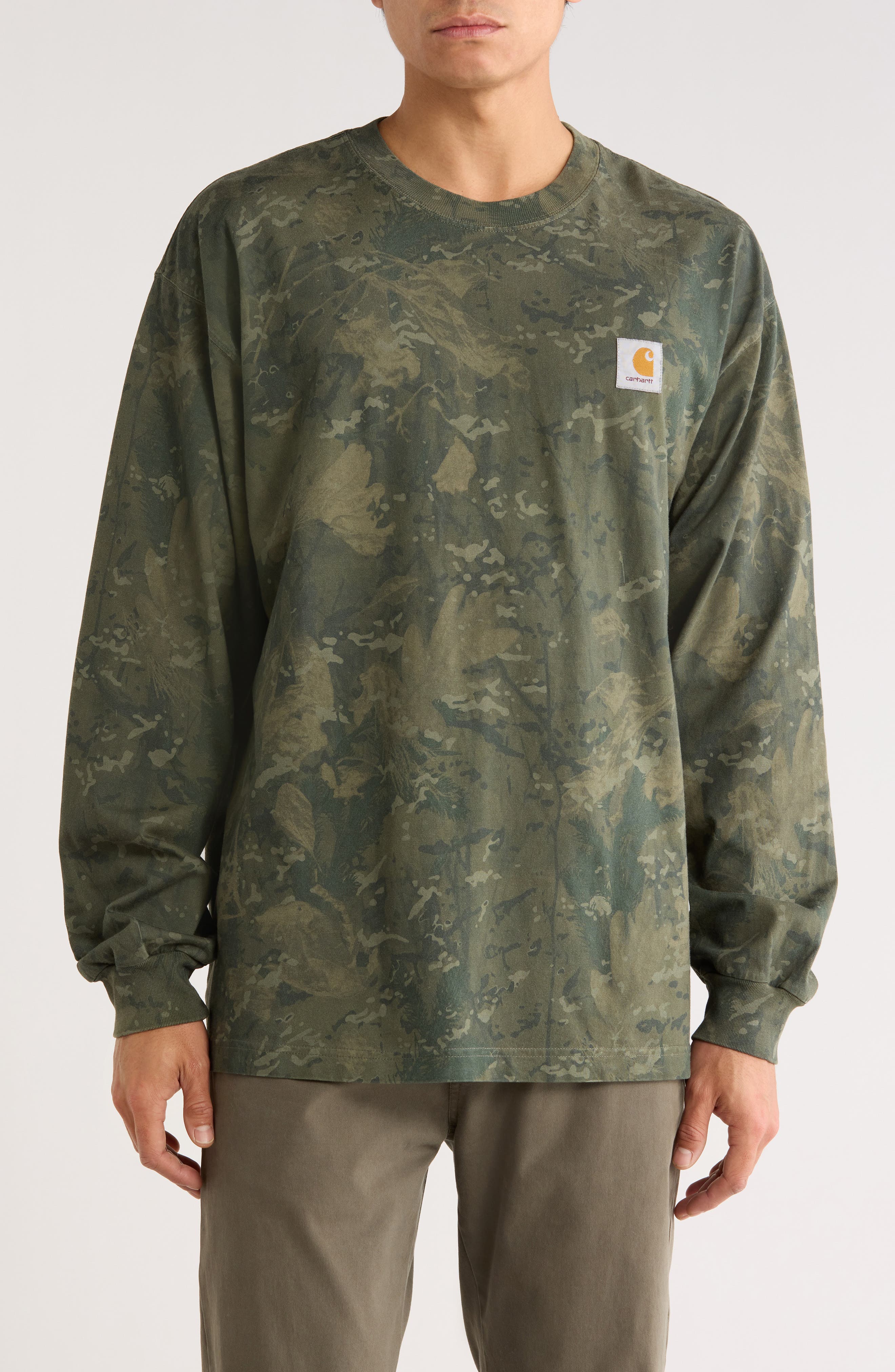 Carhartt Work In Progress Camo Combi Long Sleeve Organic Cotton T