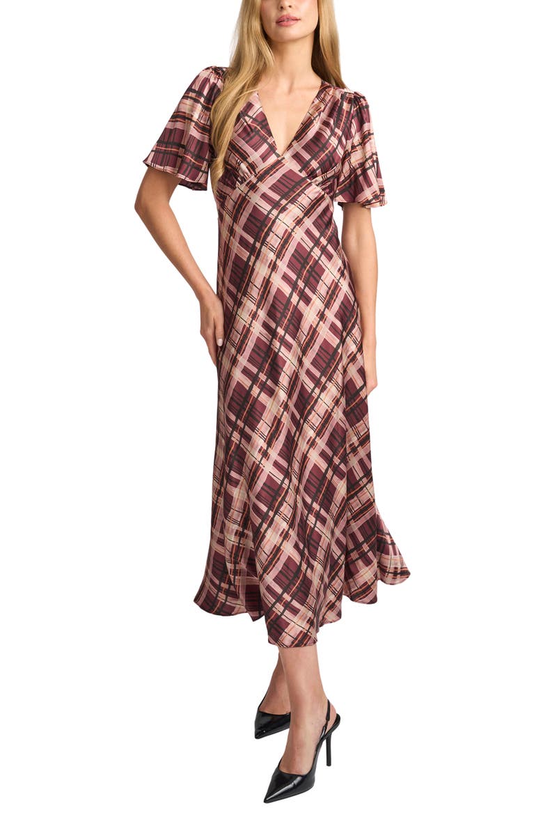 Lucie Midi Dress, Main, color, TAWNY PORT
