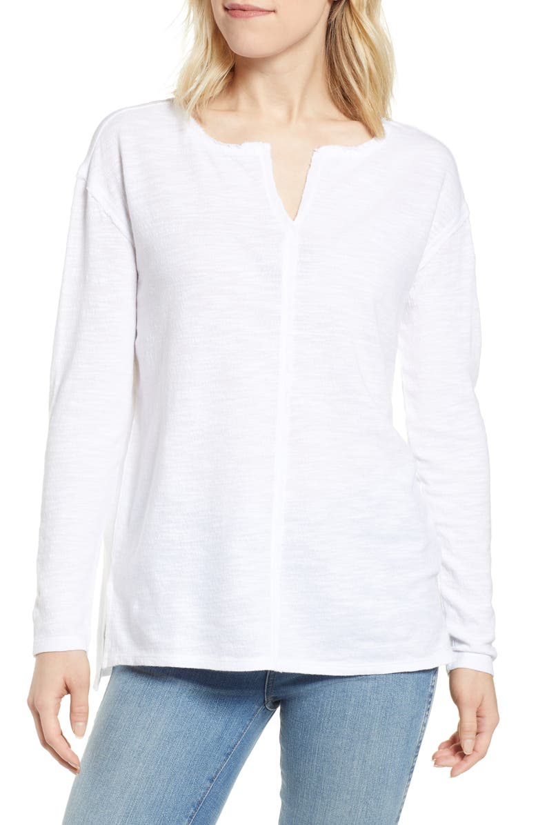 Caslon<sup>®</sup> Split Neck Tee, Main, color, 