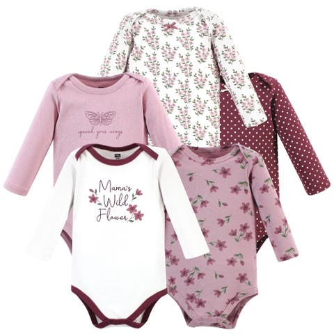 Essential Long-Sleeve Cotton Bodysuit Set (5-Piece)