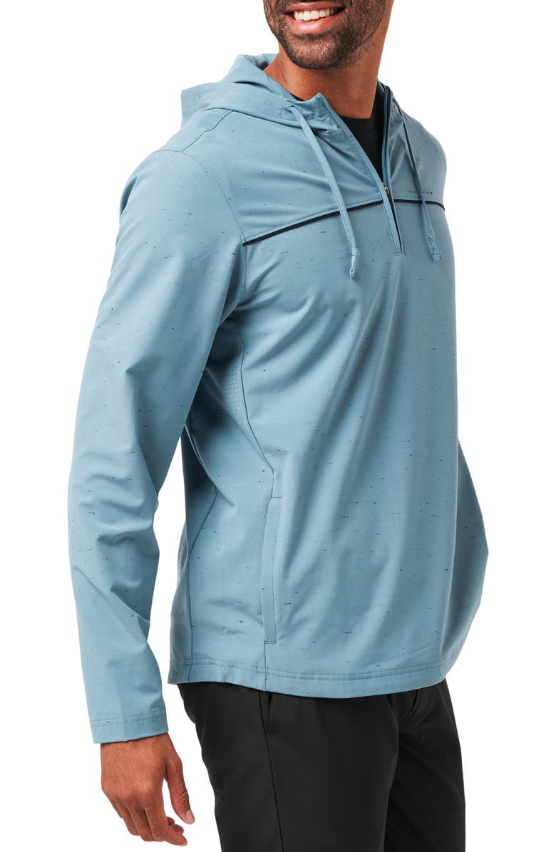 TravisMathew Travel Bliss Hooded Quarter Zip Pullover, Alternate, color, 