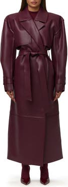 Naked Wardrobe Faux Leather Trench Coat
