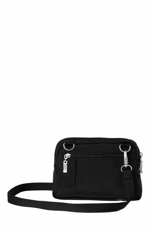 Baggallini Triple Zip Small Convertible Crossbody Bag In Black