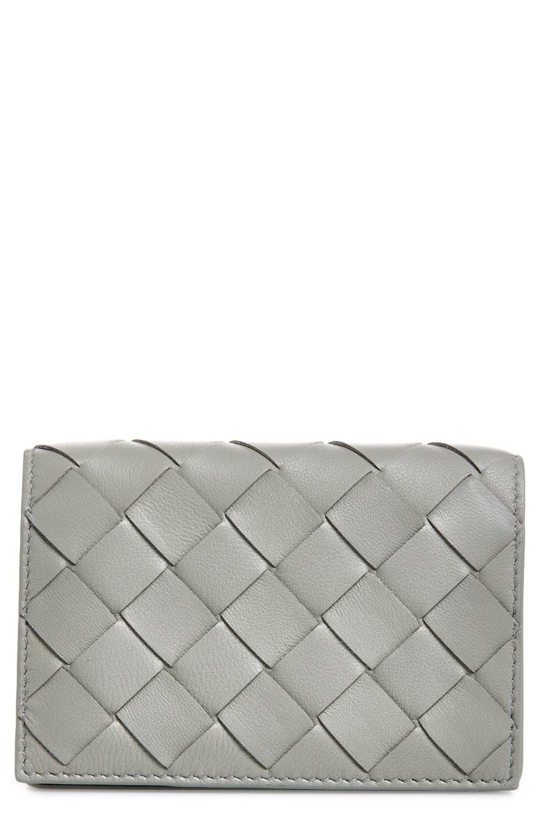 Bottega Veneta Business Intrecciato Leather Card Case, Main, color, 1473 Sterl/ Sterl-Space-G