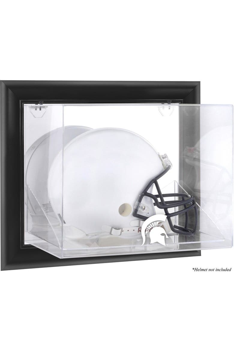 Michigan State Spartans Black Framed Wall-Mountable Helmet Display Case, Main, color, Black